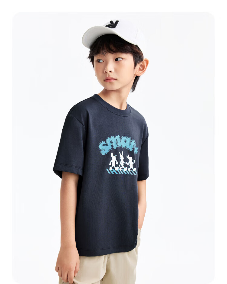 Annil Kids Boys Girls Crew Neck Short Sleeve T-Shirt 2026 Summer New Memory Foam Cooling Sports Casual Top 18